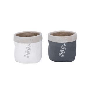 Pot paper bag en ciment - ø 15 x H 15 cm - Différents modèles - MOOREA