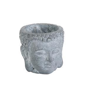 Pot tête de Bouddha - ø 8 x H 8 cm - Gris