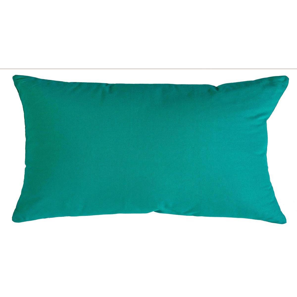 Coussin allongé uni - L 50 x l 30 cm - Différents modèles - Bleu canard