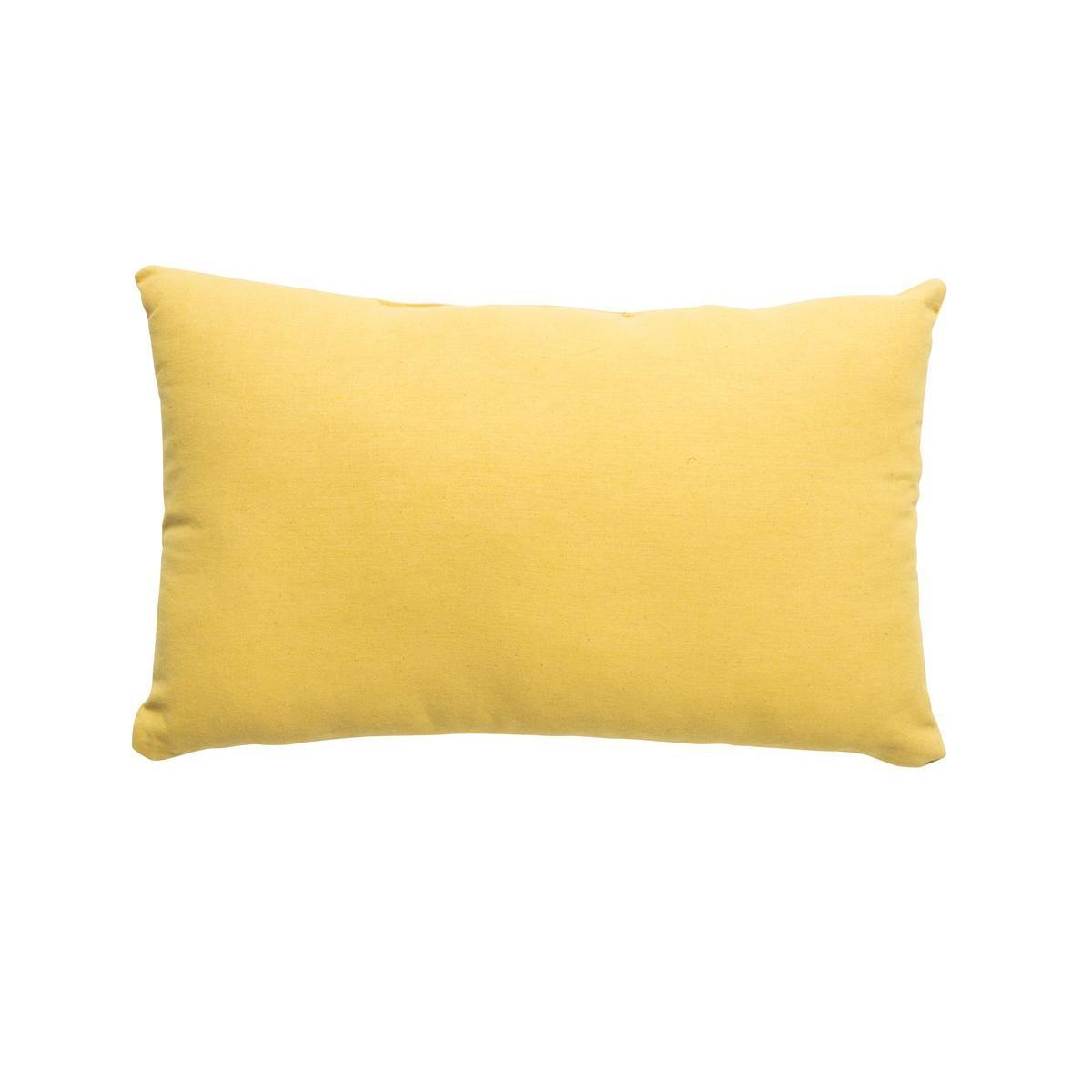 Coussin allongé uni - L 50 x l 30 cm - Différents modèles - Jaune moutarde