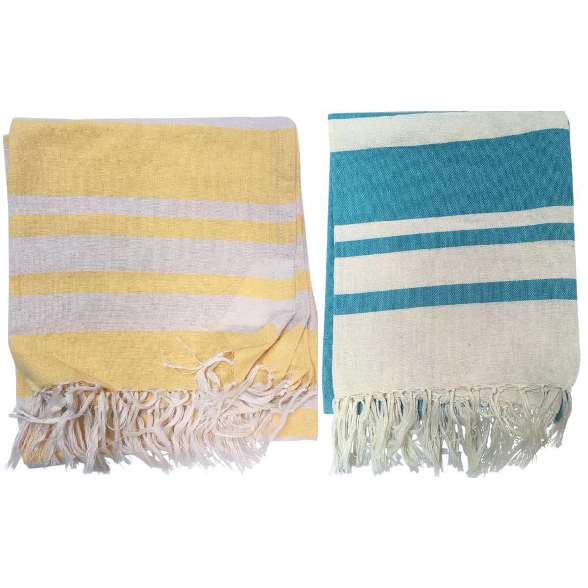 Fouta rayée - 100 x 200 cm - Différents coloris