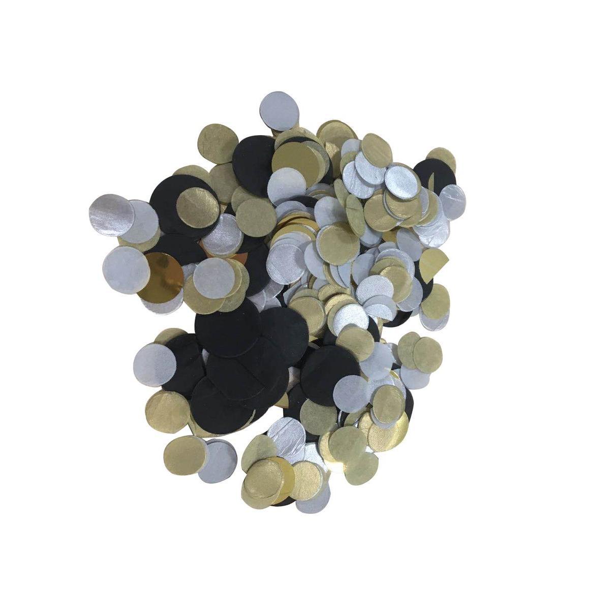 Confetti de table chic - 17 g - Or, argent, noir