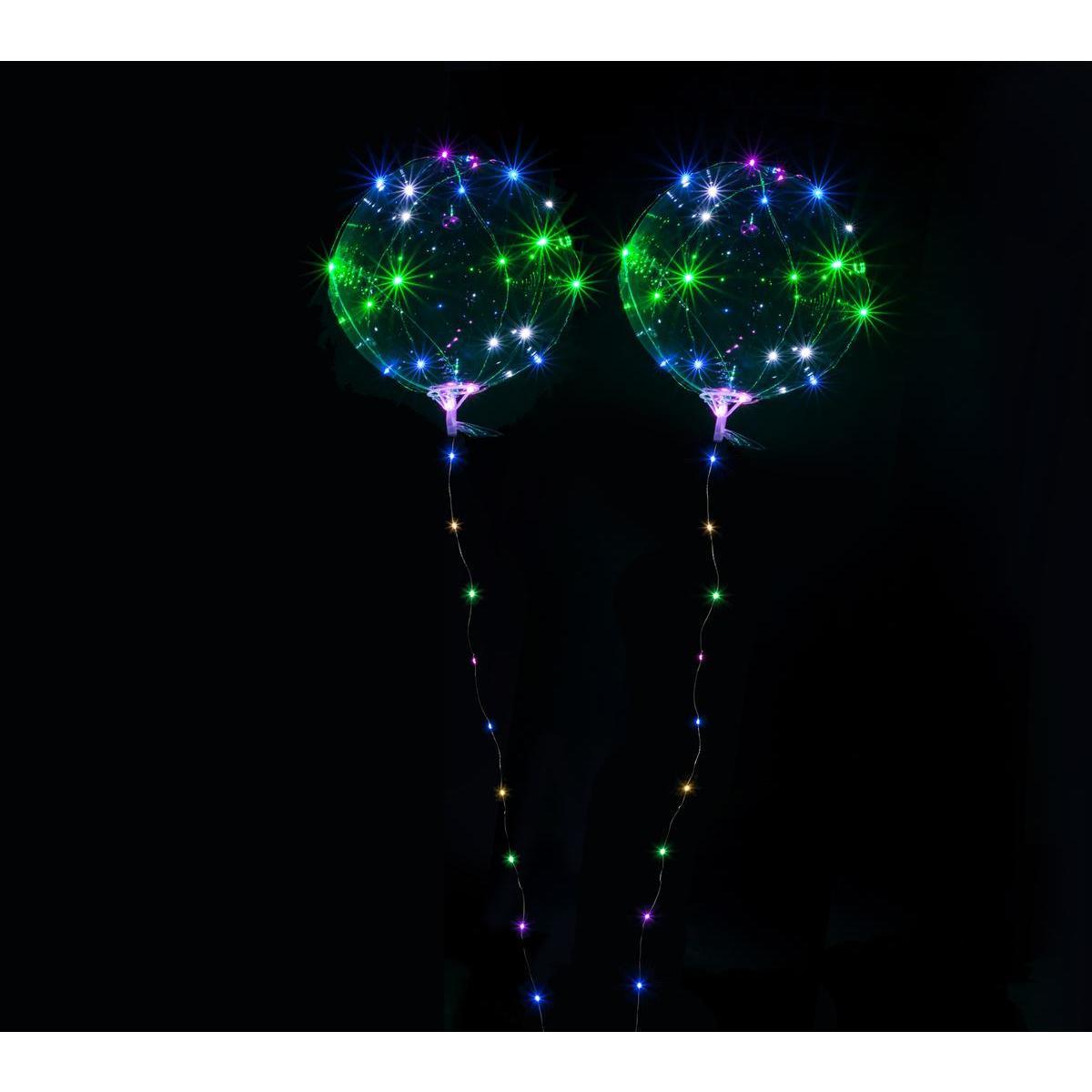 Ballon lumineux avec guirlande LED 1 tige + 2 ballons