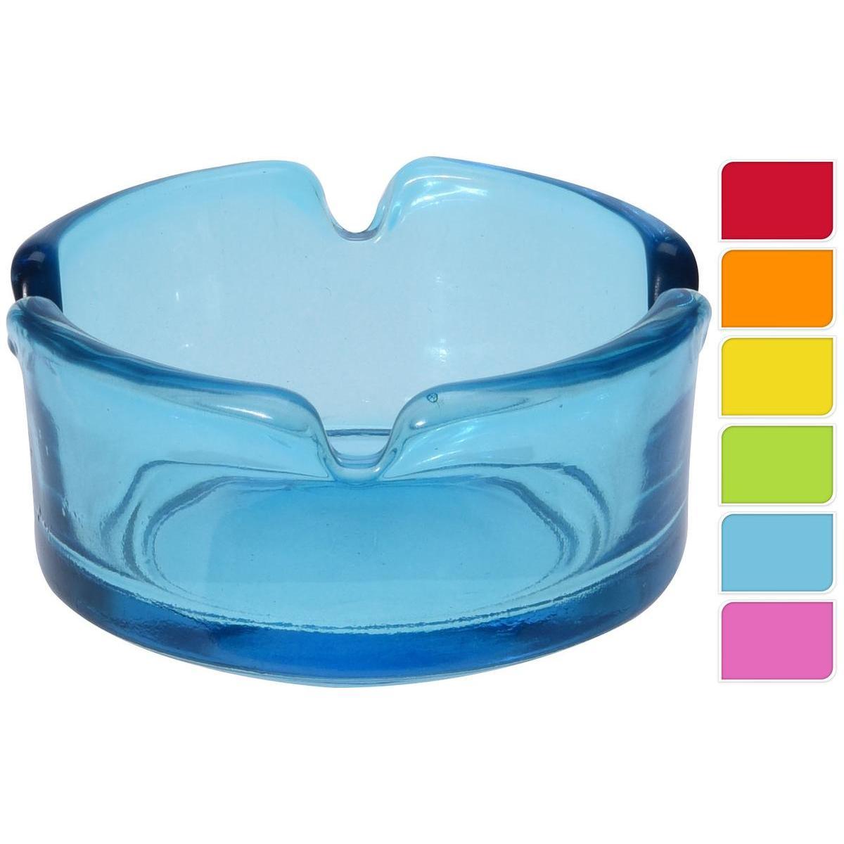 Cendrier en verre - ø 7 x H 3.6 cm - Différents coloris - Multicolore