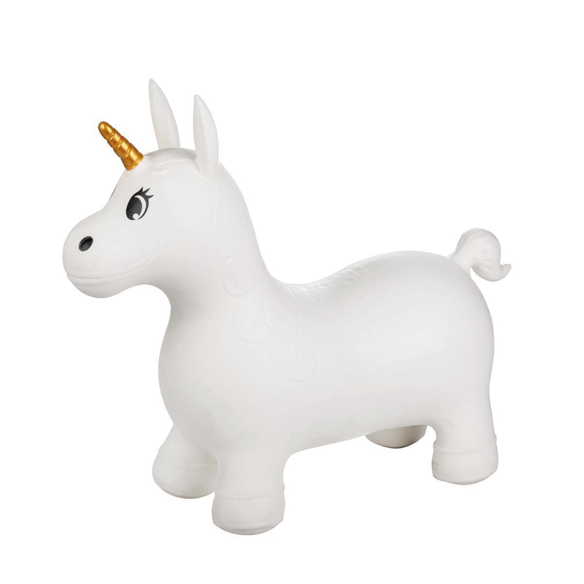 Licorne sauteuse - 60 x 25 x 52 cm - Rose