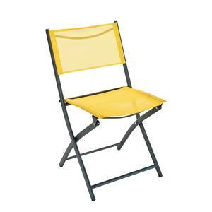 Chaise pliante Nouméa - L 51 x H 81 x l 46 cm - Différents coloris - Jaune - MOOREA