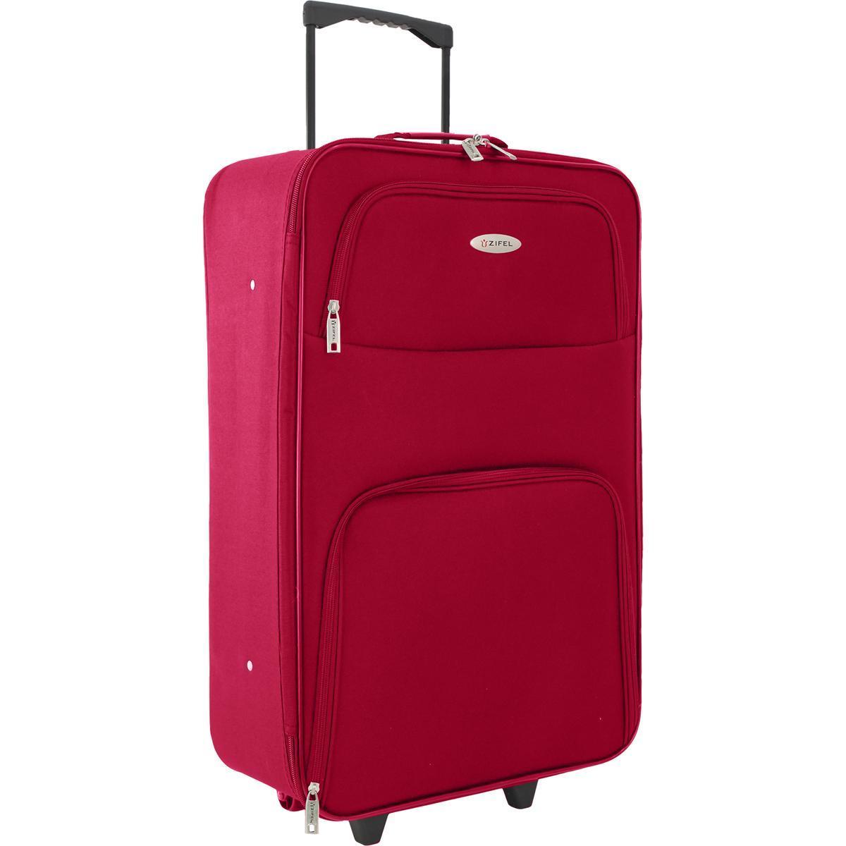 Valise souple deux roues - H 70 cm - Rouge