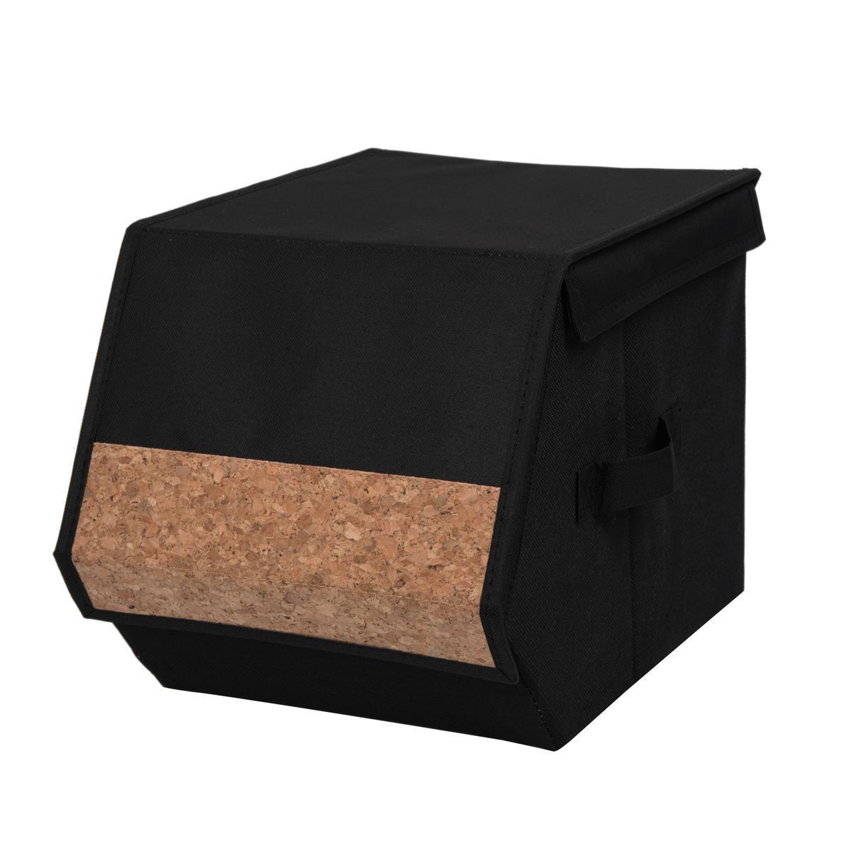 Boîte de rangement magnétique - 25 x 25 x H 35 cm - Noir
