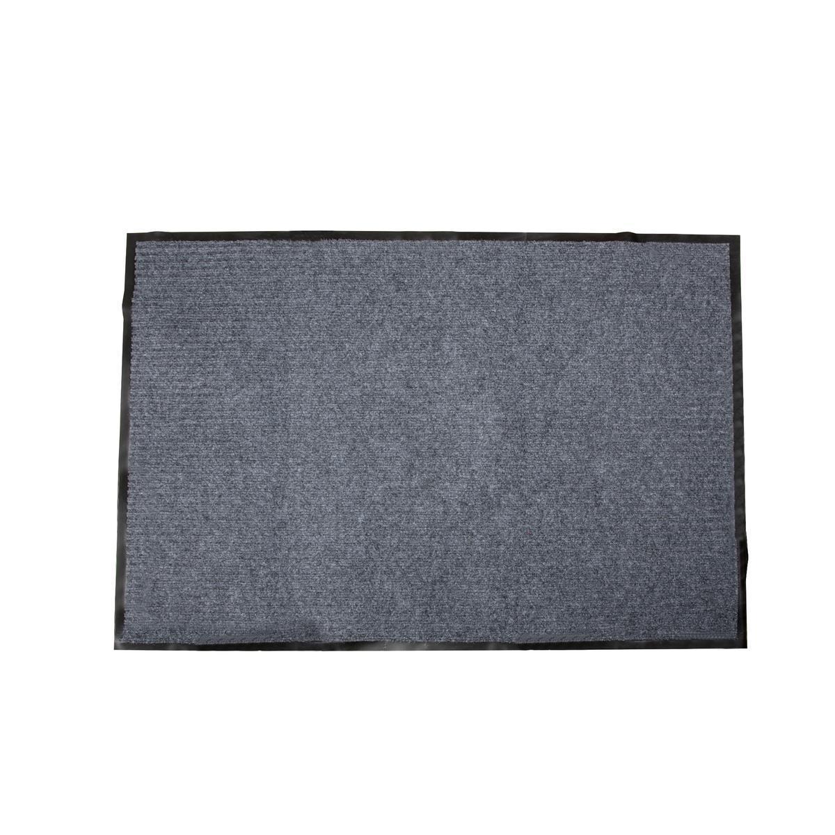 Tapis antipoussière - L 120 x l 80 cm - Noir, gris