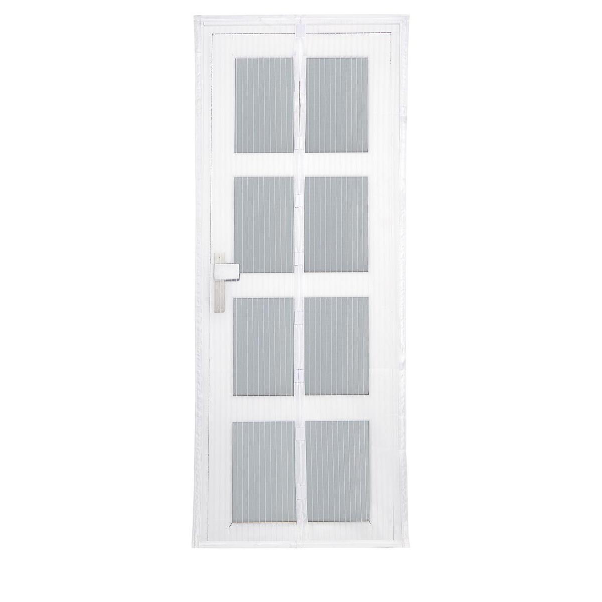 Rideau de porte moustiquaire aimanté - 100 x 220 cm - Blanc