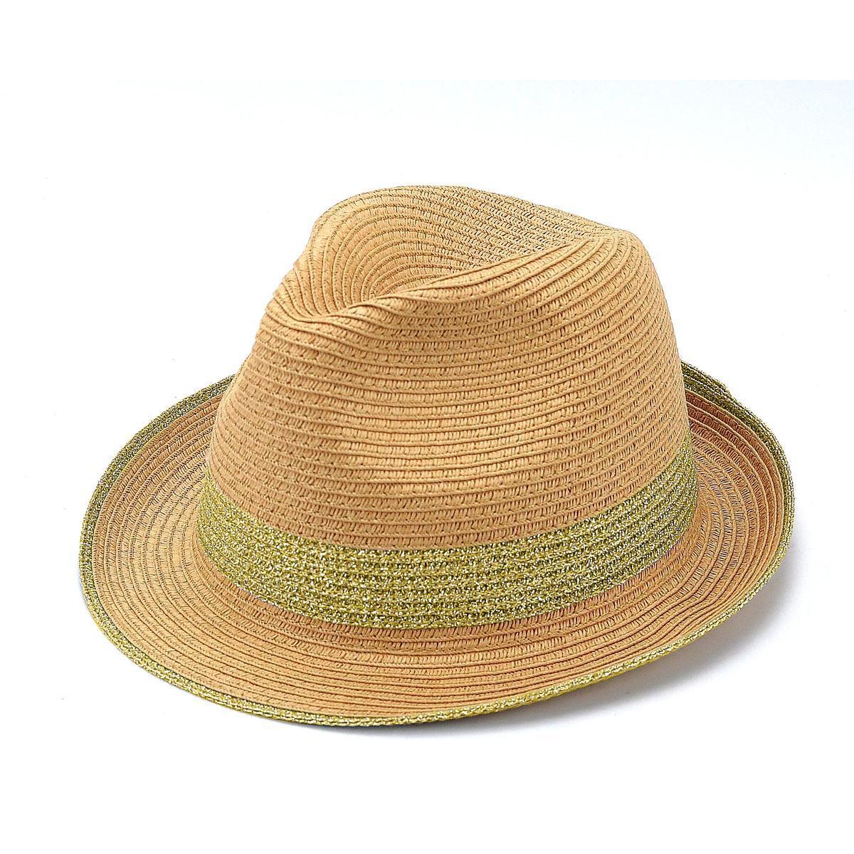 Chapeau Panama bandeau doré - Taille adulte