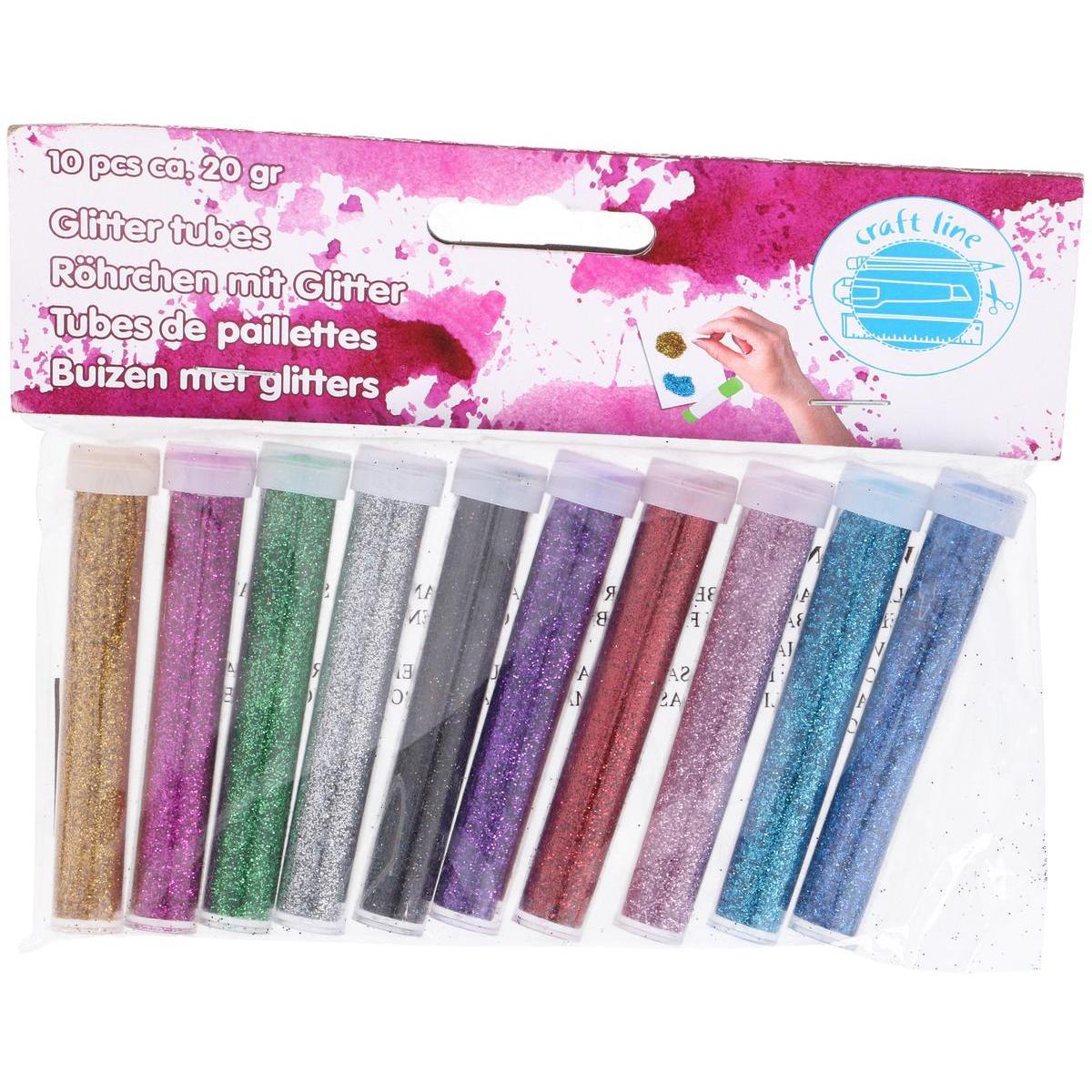 10 tubes de paillettes - 10 x 20 g - Multicolore