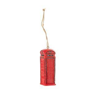 Suspension cabine téléphonique Londonienne - 2.5 x H 8 x 2.5 cm - Rouge