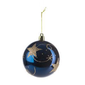 Boule étoiles filantes - ø 8 cm - Or, bleu