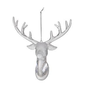 Suspension tête de renne - 13 x 5 x 14.5 cm - Transparent, argent