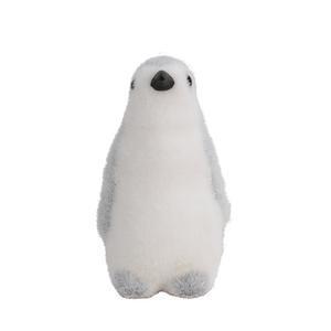 Pingouin blanc floqué - 9 x 8 x H 14 cm