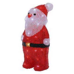 Père Noël lumineux - 8.5 x 14 x 35 cm - Rouge, noir, blanc froid