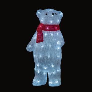 Ours polaire debout lumineux - 25 x 20 x H 50 cm - Rouge, blanc froid