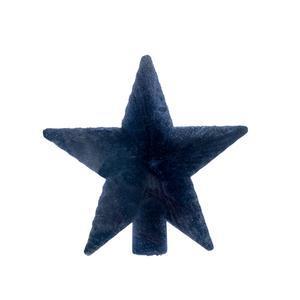 Cimier étoile effet velours - H 20 cm - Bleu