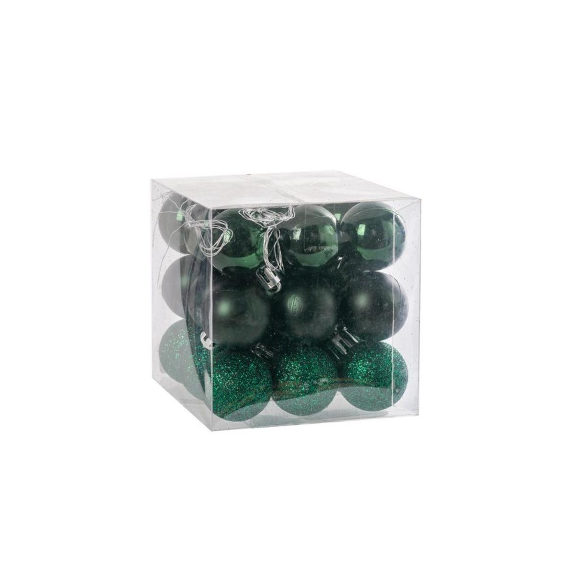 27 mini-boules de Noël - ø 3 cm - Différents coloris - Vert