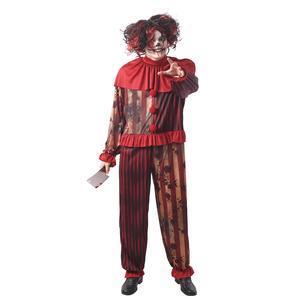 Déguisement de clown sanguinaire pour homme - Taille adulte unique - Rouge, noir