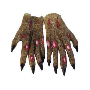 Paire de gants de zombie - Taille adulte unique - Marron, rouge