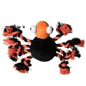 Jouet araignée pour chien - 16 x 27 cm - Orange, noir