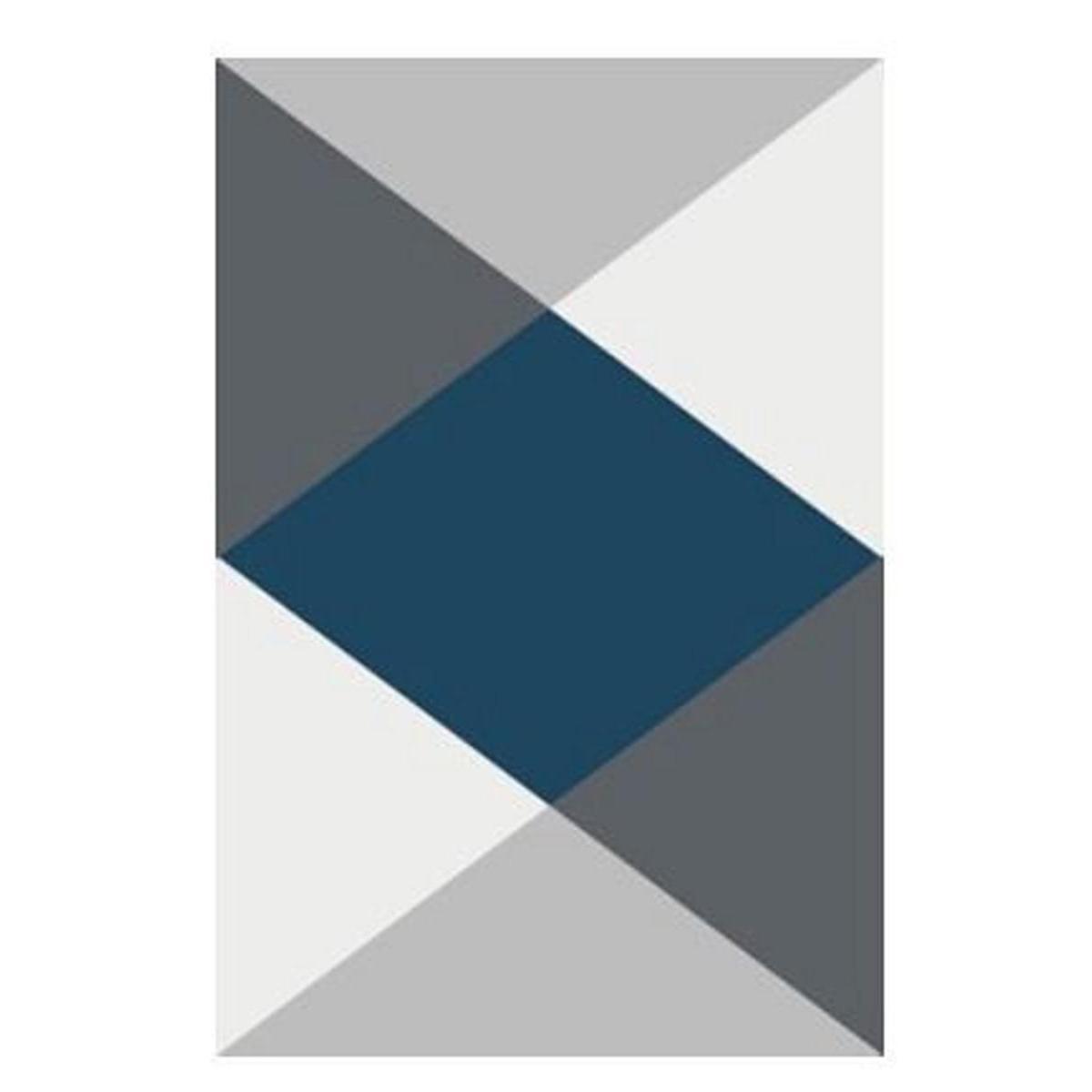 Tapis Losanges - 100 x 150 cm - Différents formats - Gris, bleu, blanc