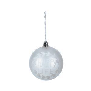 Boule de Noël Happy Life - ø 8 cm - Blanc