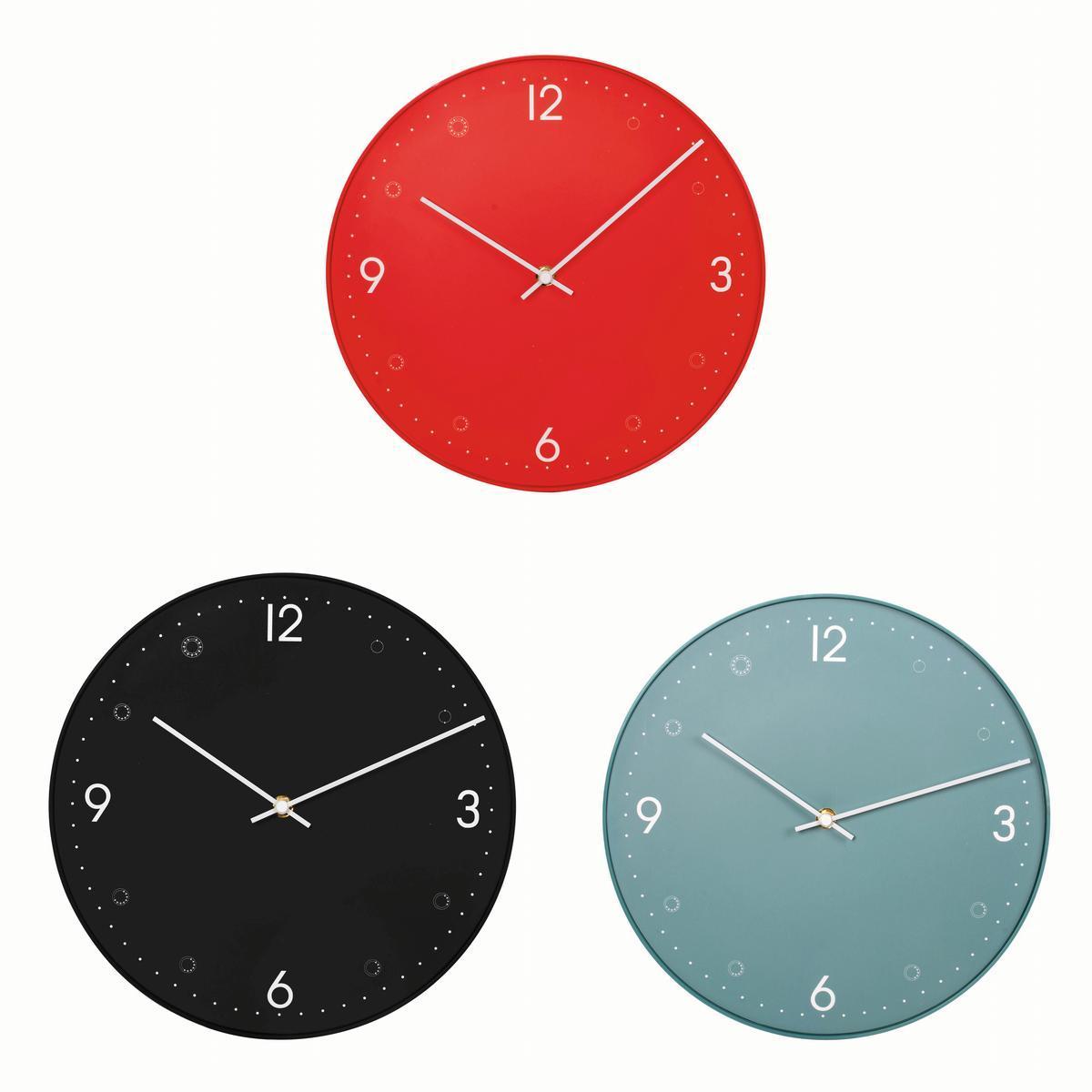 Horloge Simply - ø 30 cm - Différents coloris - Rouge, noir, bleu