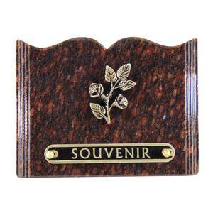 Plaque funéraire livre - 18 x H 12 cm - Différents modèles - Marron, gris