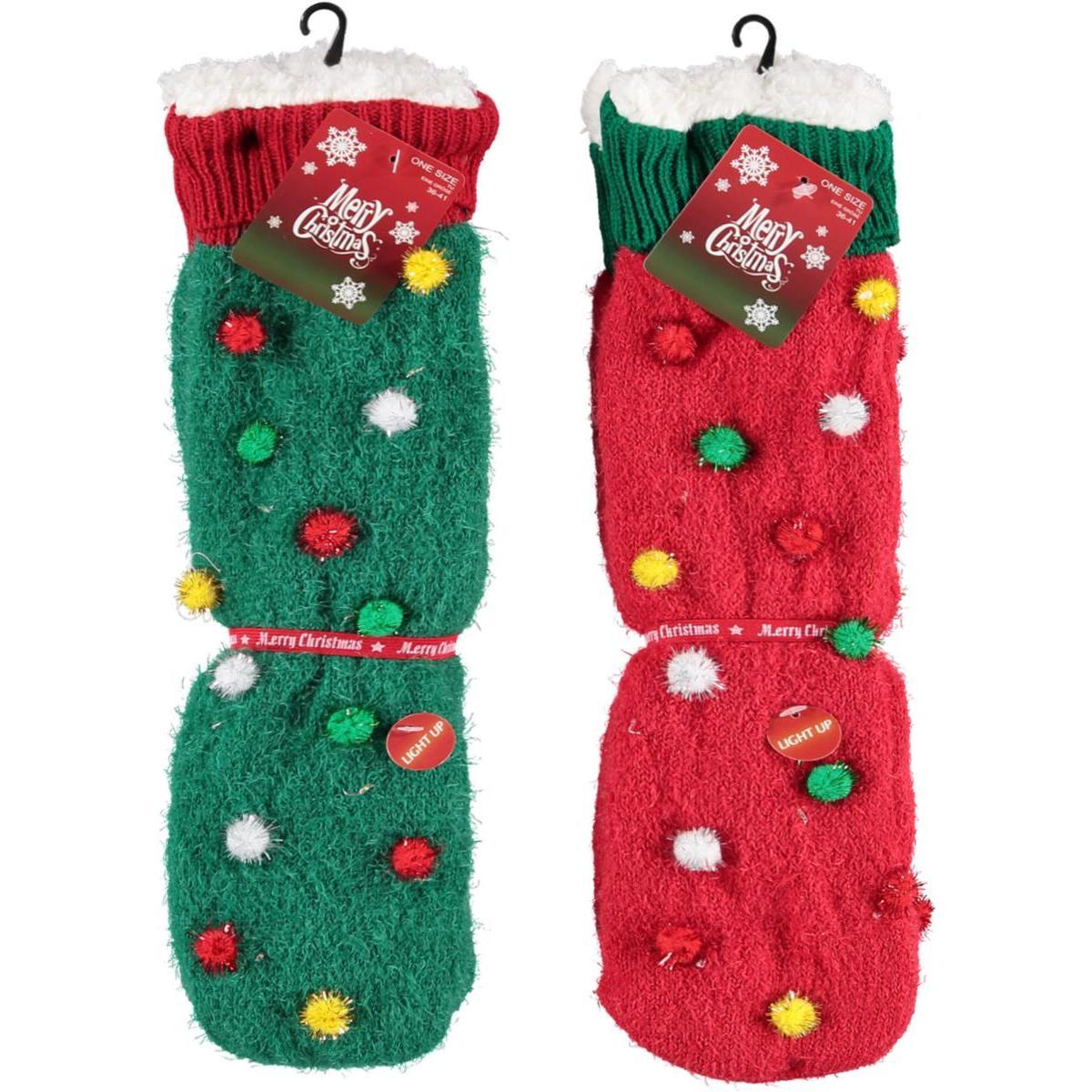 Chaussettes de Noël LED - Taille adulte unique - Différents modèles - Multicolore