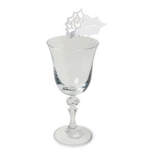 Marque-verres joyeux Noël papier blanc 8 x 5.5 cm x 10