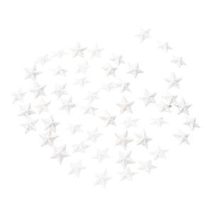 50 étoiles de table déco pailletées - 2 cm - Blanc