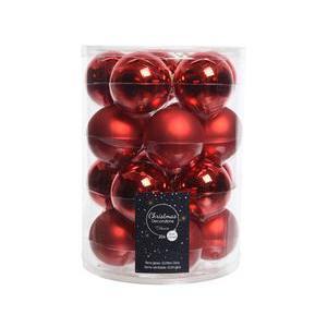 20 boules de Noël en verre - ø 6 cm - Rouge