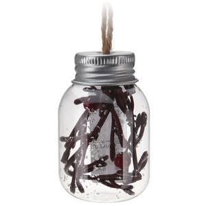 Suspension bouteille décorée - Différents modèles - ø 4 x H 6.5 cm - Transparent, marron