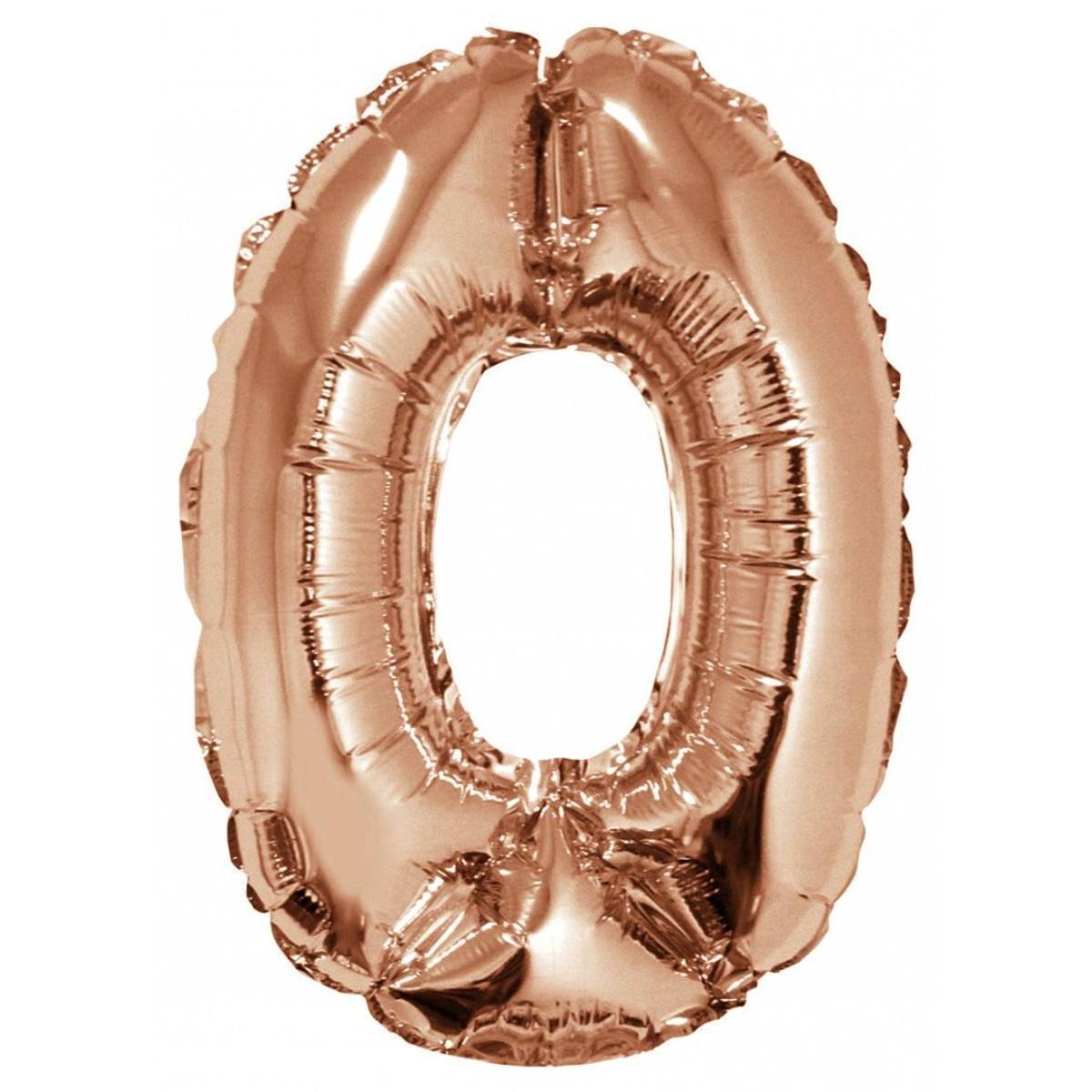 Ballon chiffre 0 - H 40 cm - Rose gold - C'PARTY