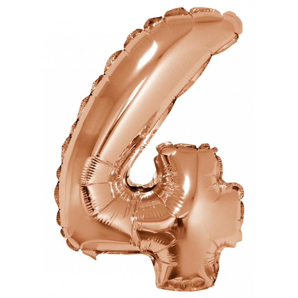 Ballon chiffre 4 - H 40 cm - Rose gold - C'PARTY