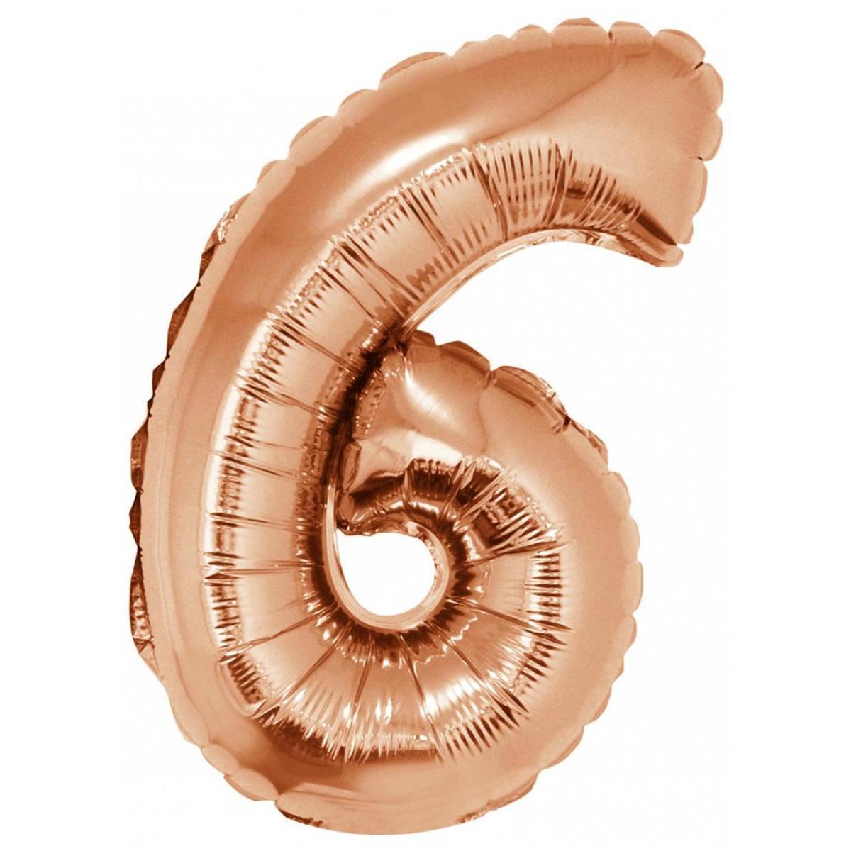 Ballon chiffre 6 - H 40 cm - Rose gold - C'PARTY