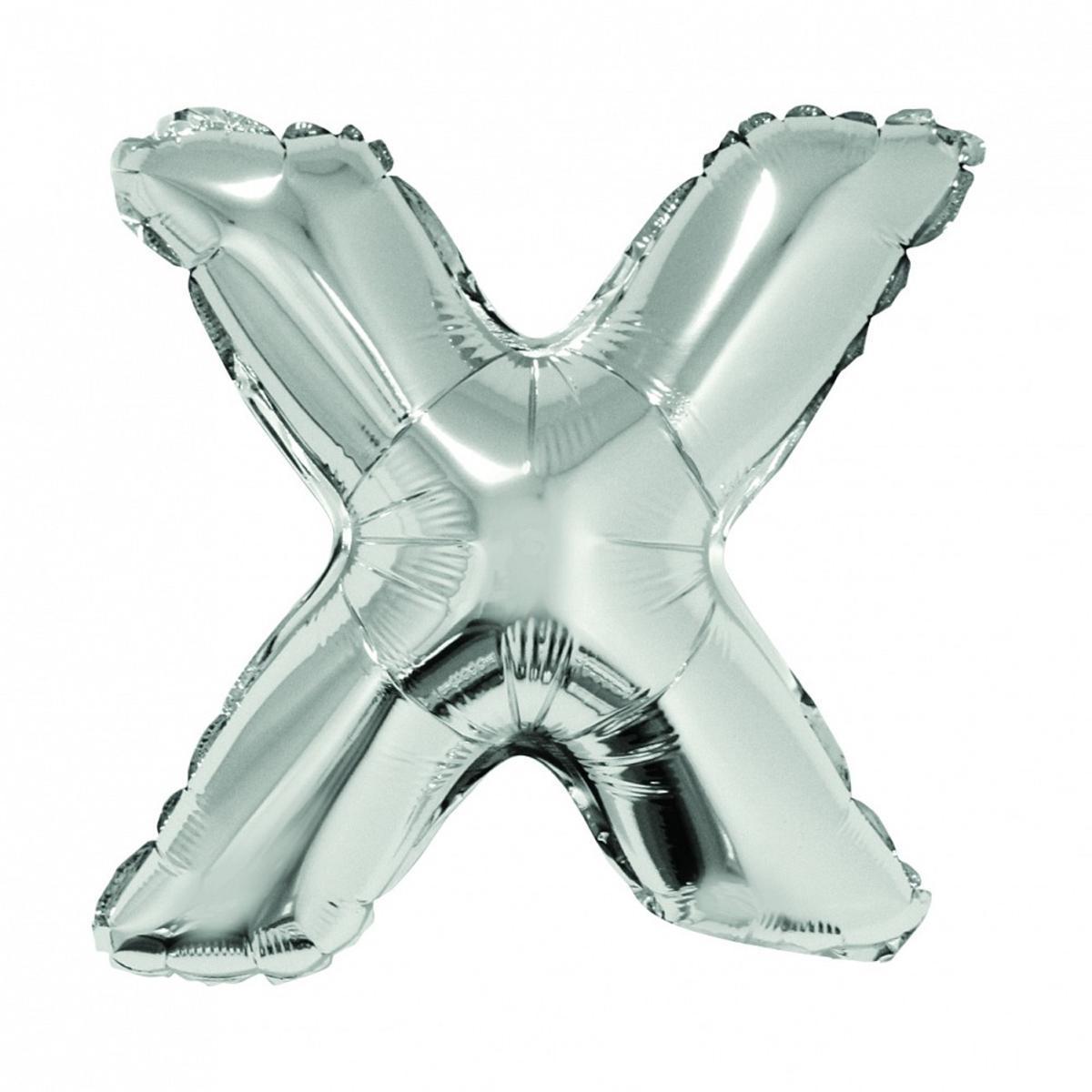 Ballon lettre X - H 40 cm - Argent - C'PARTY