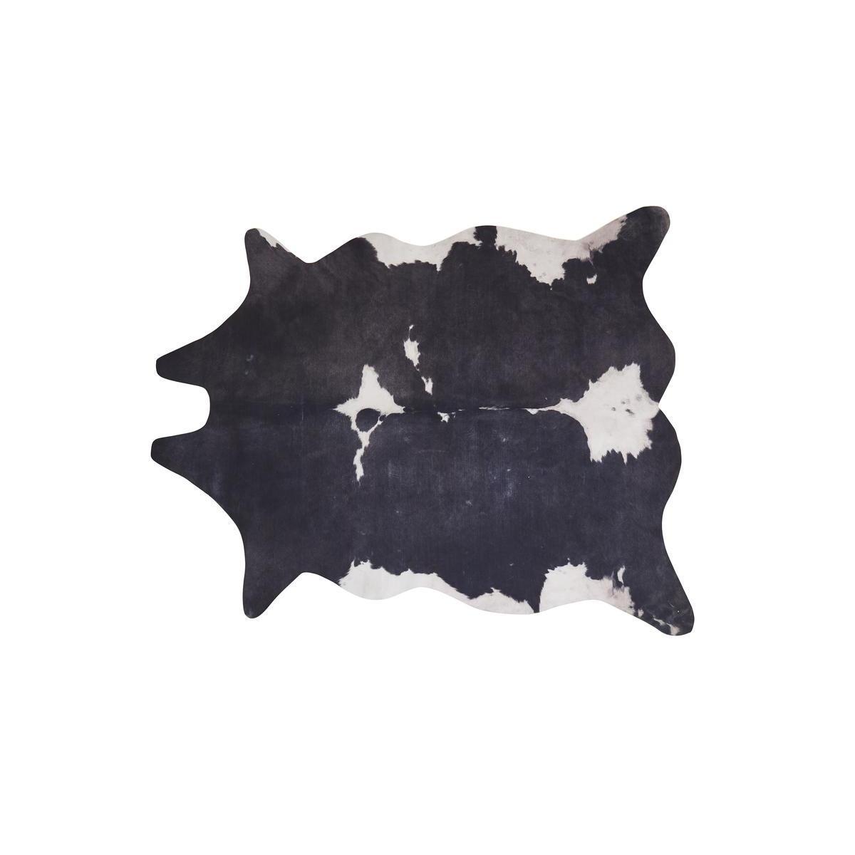 Tapis imitation vache - 155 x 190 cm - Noir