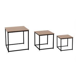 3 tables gigognes Esther - Marron et noir - K.KOON