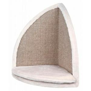 Griffoir-plateau mural pour chat - 35 x H 50 x 35 cm - Marron, beige