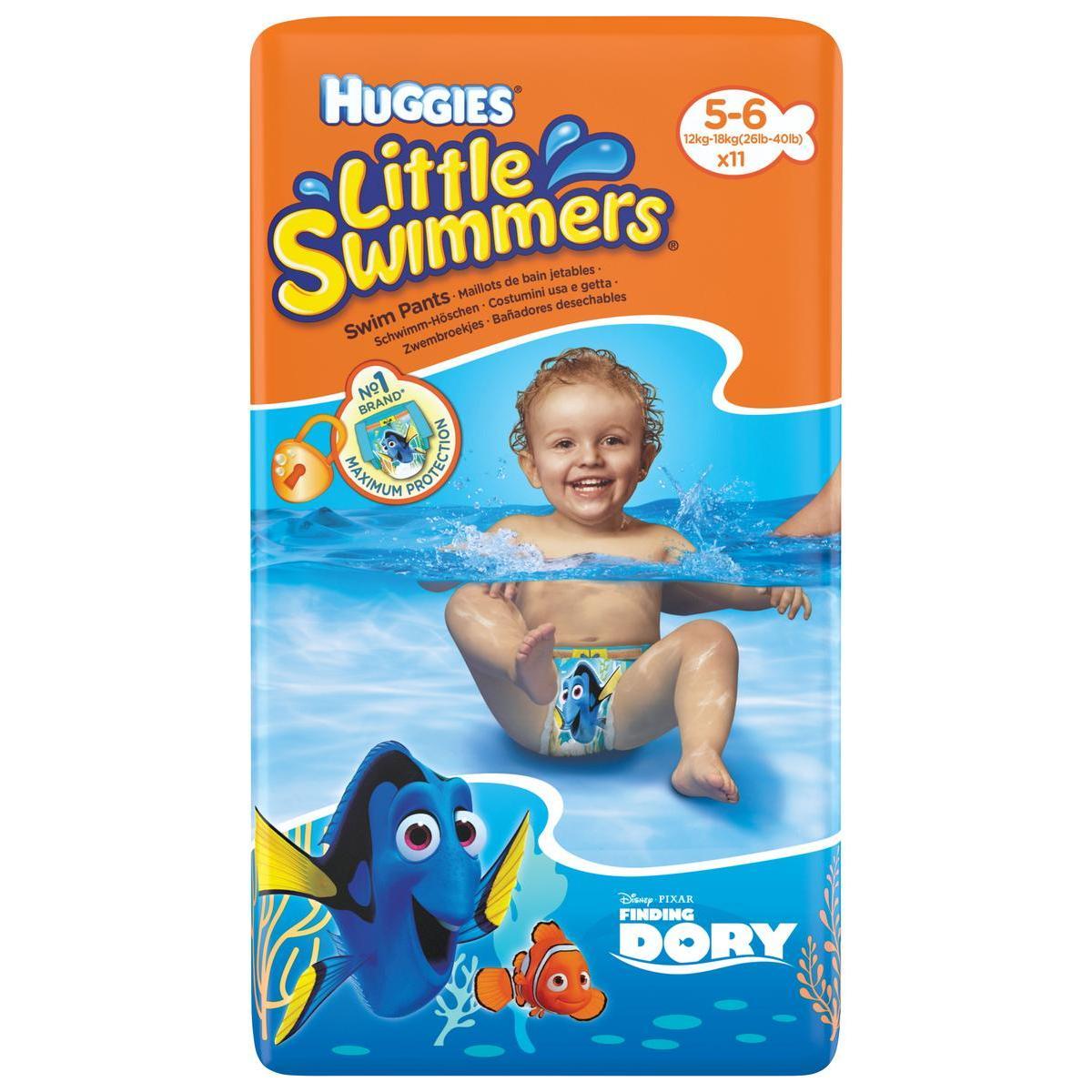 11 maillots jetables Little Swimmers - Différentes tailles - Taille 5/6 ans - HUGGIES - Multicolore - HUGGIES