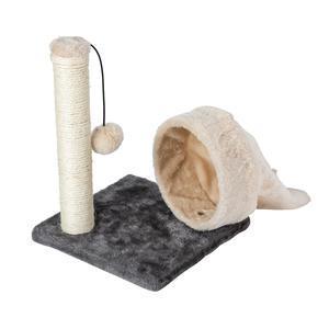 Griffoir avec tunnel - 24.5 x H 32 x 24.4 cm - Gris, Beige