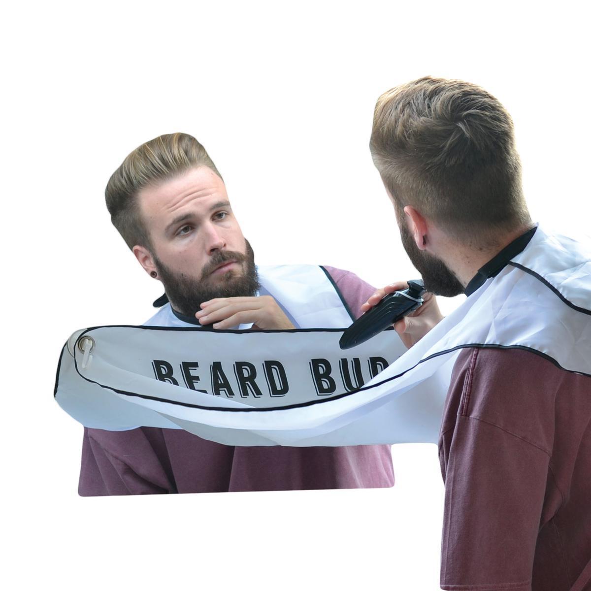 Bavoir à barbe - L 103.5 x l 73 cm - Bleu, blanc