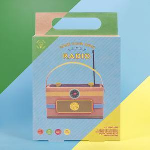 Radio DIY en carton - 103.5 x 73 x 0.1 cm - Multicolore