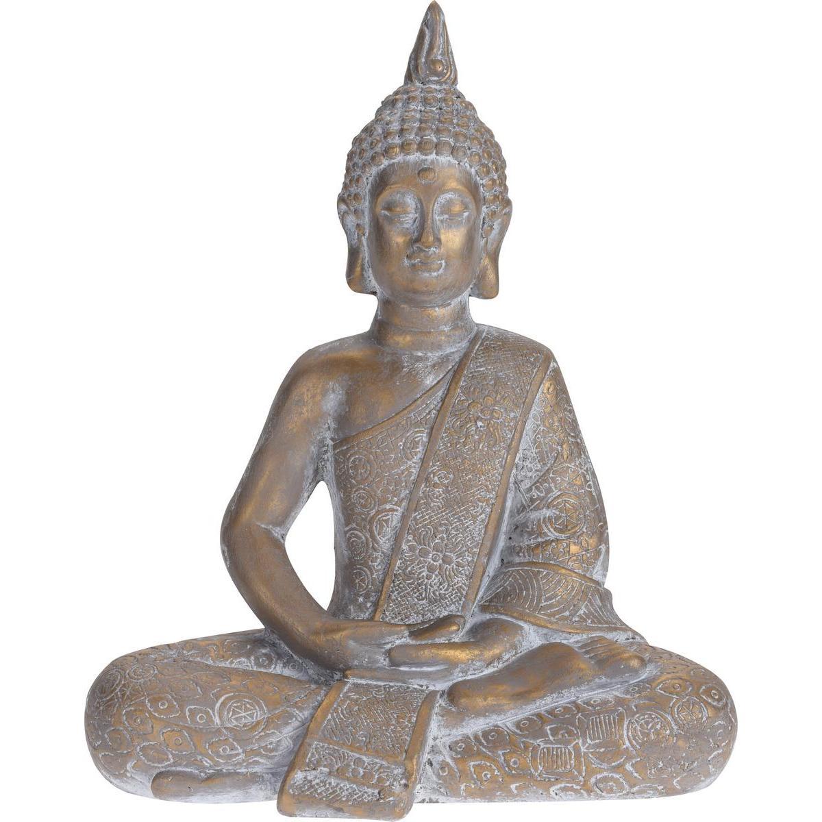 Bouddha assis - 29.5 x 17 x H 37 cm - Or