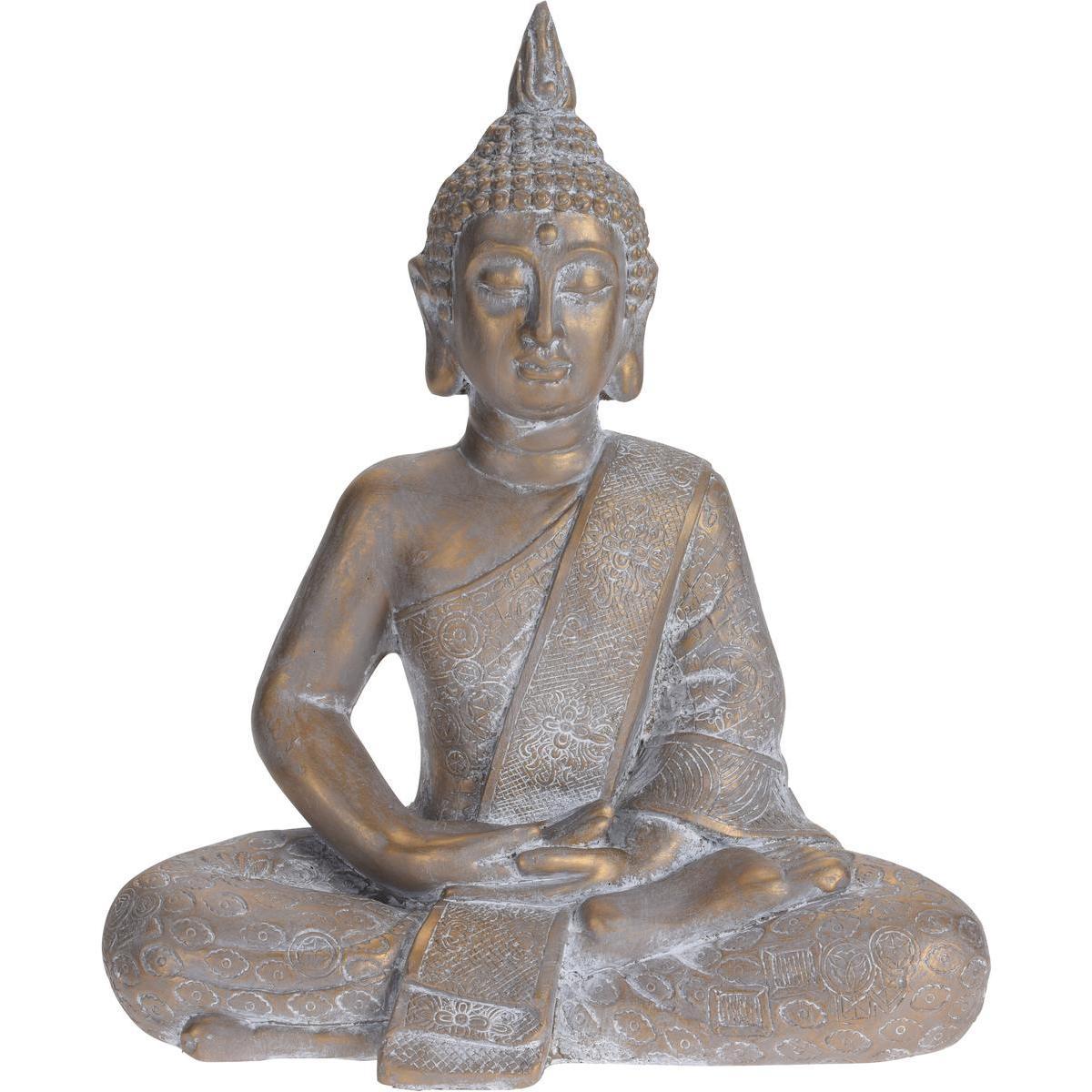 Bouddha assis - 41 x 23.5 x H 49 cm - Or