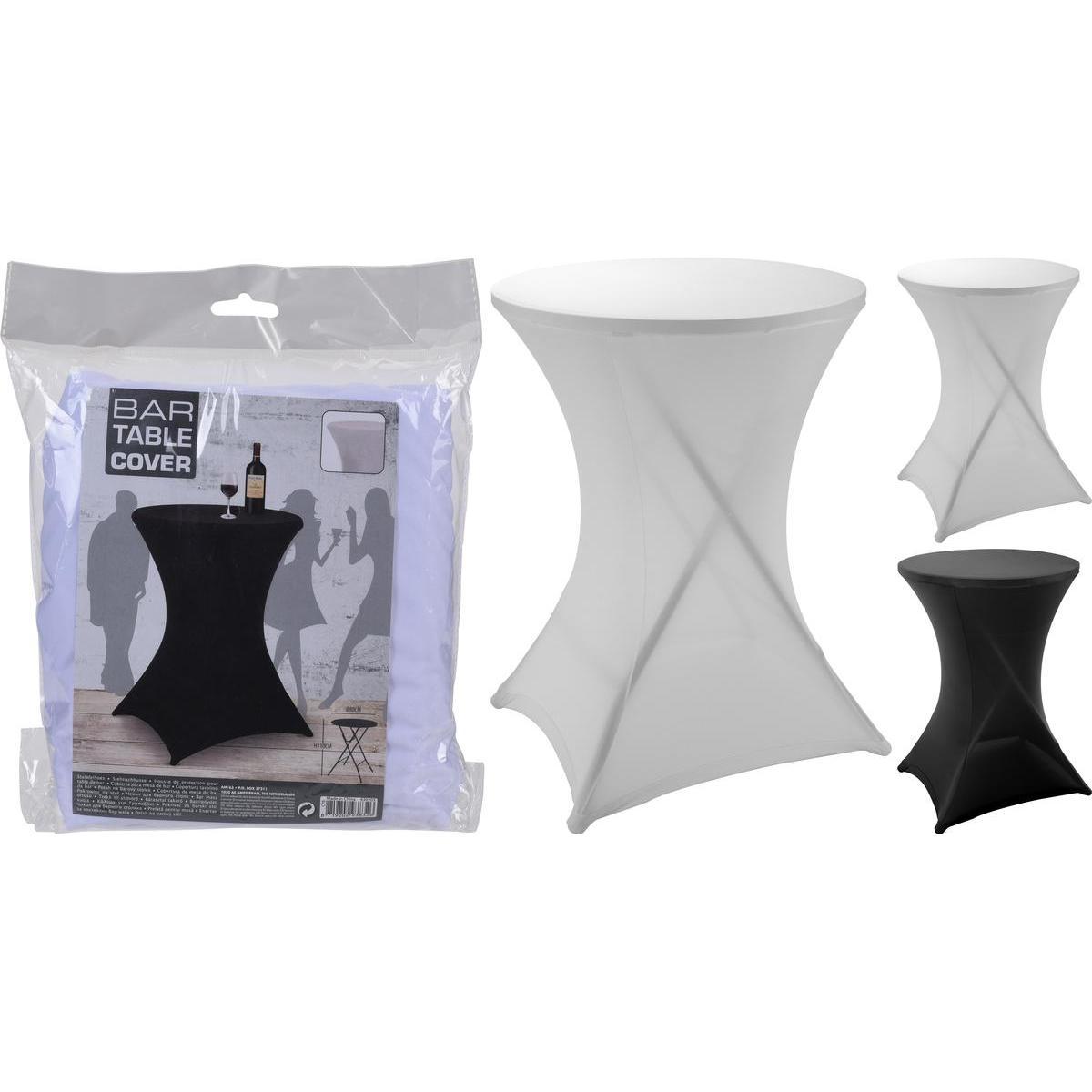 Housse pour table mange-debout - 80 x 110 cm - Noir ou blanc